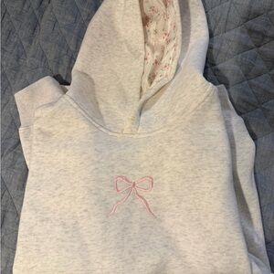 Pink Bow Sweatshirt w/ patterned hoodie